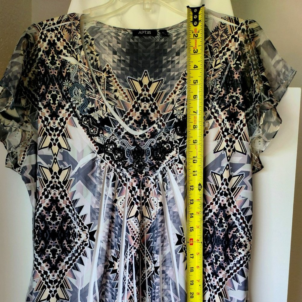 SALE 2 FOR $ 18.00 !!!  XL Apt 9  Southwestern Print Top